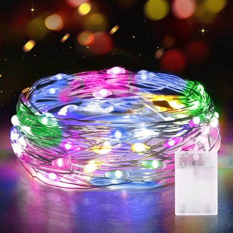 Guirlande Lumineuse LED à Piles 2M 20 LEDs Mini Guirlande LED avec Minuterie Interieur Extérieur Décoration Lumière pour Chambre Noël Mariage Anniversaire Soirée (4 Pièces, Blanc Chaud) (1/5)
