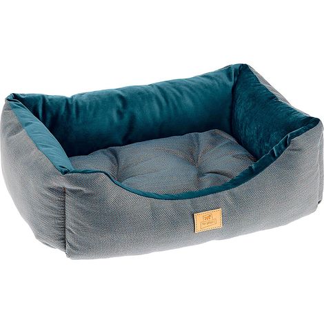 Ferplast CHESTER Divanetto con cuscino in tessuto resistente cani e gatti. Varie misure e colori. . Variante 60 - Misure: 66 x 50 x h 20 cm - Azzurro