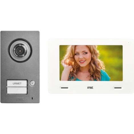 Kit 2 Fili monofamiliare Video pulsantiera Mikra2 Monitor vivavoce CXModo Urmet 1722/95