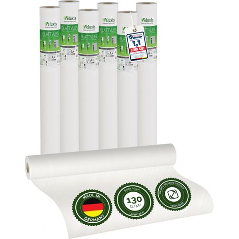 Vliestapete Raufasertapete Strukturtapete – Feinputz 4er Set, 4 x 10,05 m x 0,53 m, überstreichbar, atmungsaktiv, Wandtapete Made in Germany – Veluxis
