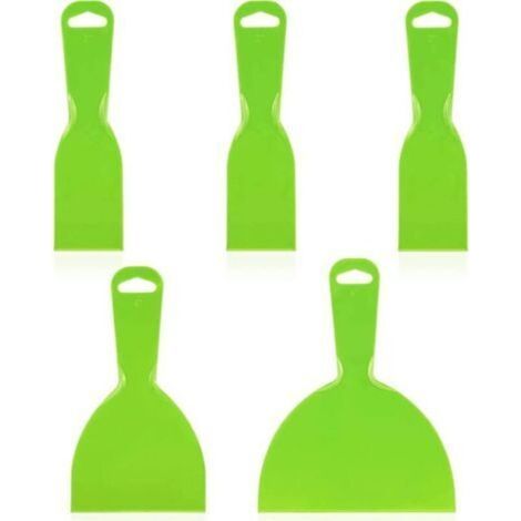 Lot de 5 couteaux à mastic en plastique,Grattoirs à papier peint 2'', 4'', 6'' Spatules Plastique Spatule Bricolage pour DIY Décoration Enlèvement de Peinture couteau de remplissage pour patching (1/5)