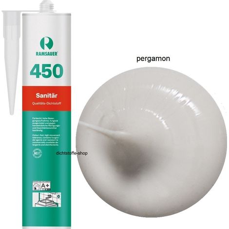 Ramsauer 450 Sanitär Silikon Fugen Dichtstoff 310ml Kartusche pergamon