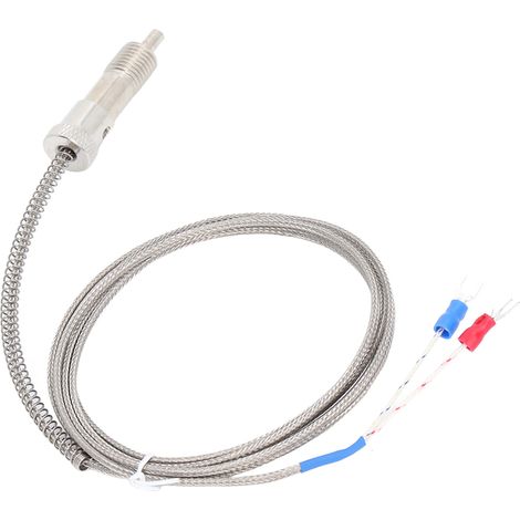 Capteur de température thermocouple type K ressort de compression filetage M12 étendue 0-400°C câble 4m (1/5)
