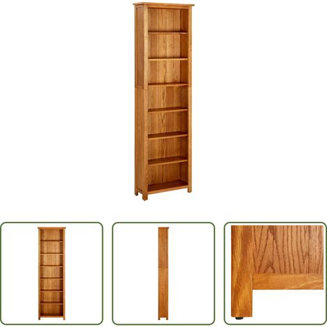 Bücherregal Eiche - Bücherregal 7 Fächer 60x22x200 cm Massivholz Eiche (1/5)