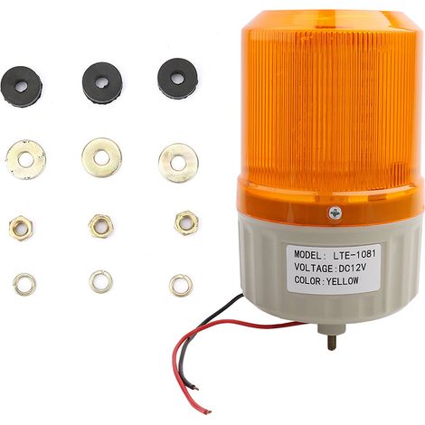 Ortviai Feu de signalisation rotatif LED 12 V jaune – Modèle LTE-1081, 5 W, PC/ABS, pour chantier et usine (1/5)
