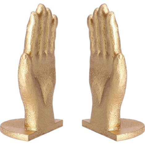 Regalo Italiano Reggilibri a Forma di Mano h 16 x 8 x 6,5 Cm Oro