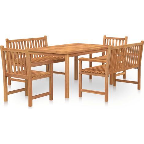 Maison Exclusive - Set da Pranzo per Giardino 5 pz in Legno Massello di Teak