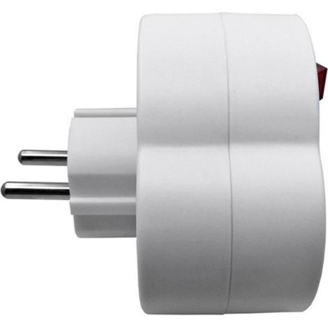 Prise Multiple UE - 250 V - 16 A - Adaptateur de Prise Double avec Interrupteur - Pour Système Enfichable Allemand - 2 Pièces (1/5)