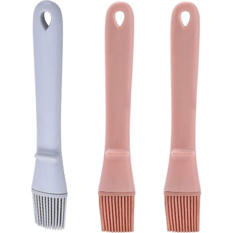 Ensemble 3 pinceaux à huile en silicone résistant chaleur, de couleur aléat, pour la cuisson au four, les barbecues et la cuisine, pour la pâtisserie (1/5)