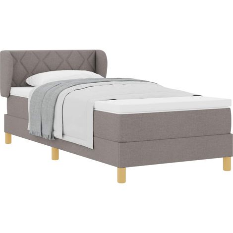 Maison Exclusive - Lit à ressorts avec tête de lit Taupe 90 x 190 cm tissu (1/5)