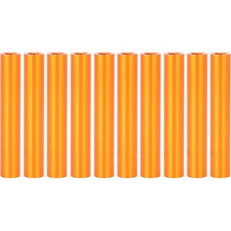 Lot de 10 tiges d'écartement rondes en aluminium M3x30, orange