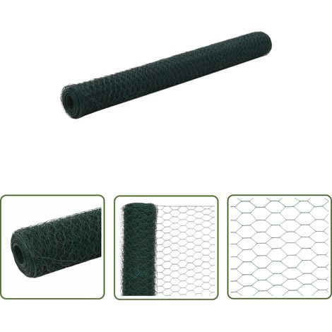 vidaXL Grillage Acier avec revêtement en PVC 25x1,2 m Vert (1/4)