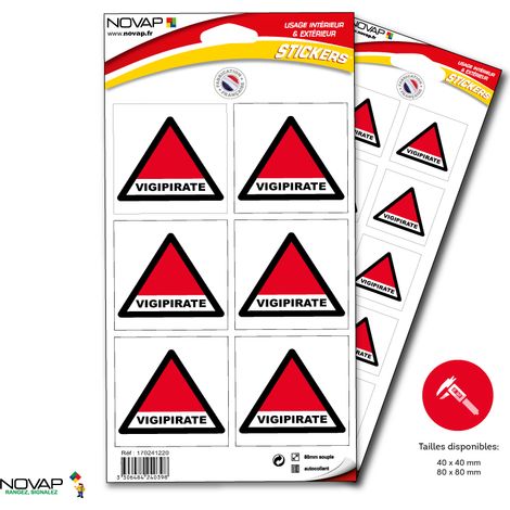 Planche 6 Stickers 80x80mm - Vigipirate - 4240398