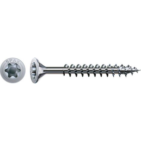 Tornillo universal SPAX, 5 x 80 mm, 200 piezas, rosca completa, cabeza avellanada, T-STAR plus T20, 4CUT, WIROX - 1191010500805