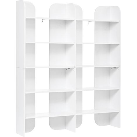 Estantería librería abierta de 5 niveles 160 x 135 x 25 cm blanca (1/5)