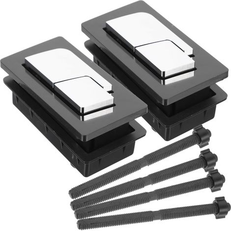 Bardusch - Bouton-poussoir de Chasse D'eau Double pour Réservoir de Toilettes, 2pcs, Matériau Abs Noir, Design Facile à Remplacer, Accessoire de Toilette (1/5)