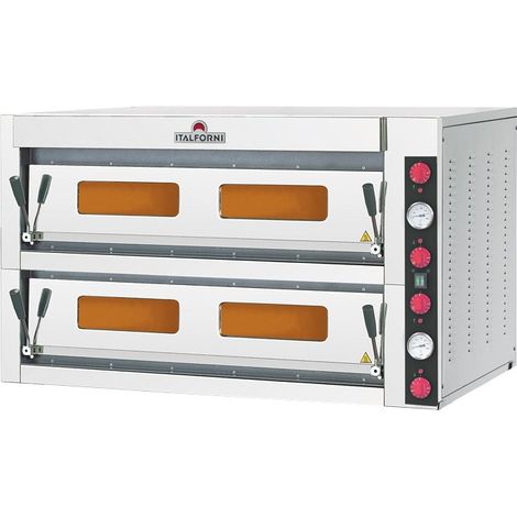 Four à Pizza Double Electrique pour Pro - Commandes Mécaniques - 18 Pizzas - Italforni