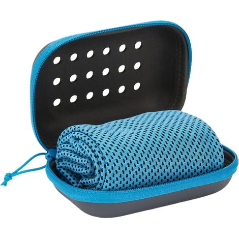 1 pièce - Serviette de sport chauffante en boîte EVA - Rafraîchissante pour le fitness en extérieur - Serviette rafraîchissante absorbante et à séchage rapide - Bleu vif (30100 cm) (1/5)
