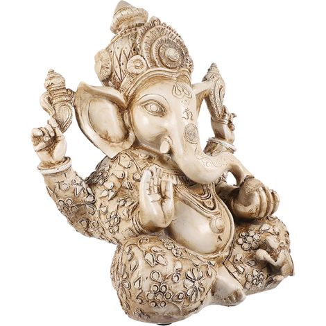 Figurine Éléphant en Résine Ganesh, Statue Décorative pour Maison et Bureau, Sculpture Spirituelle de Richesse (1/5)