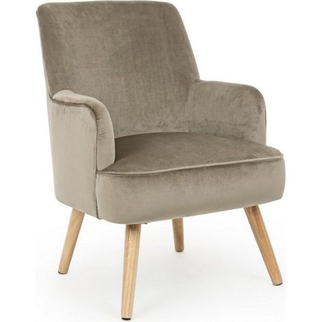 Fauteuil de salon vintage en velours Tortora ADELINE 60x67x h79 cm (1/3)