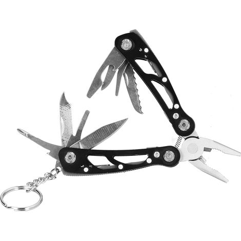 Multifunktionale Klappzange, Mini-Multitool, Schlüsselanhänger, EDC-Werkzeug, Handbuch, Hardware, Schwarz (1/5)