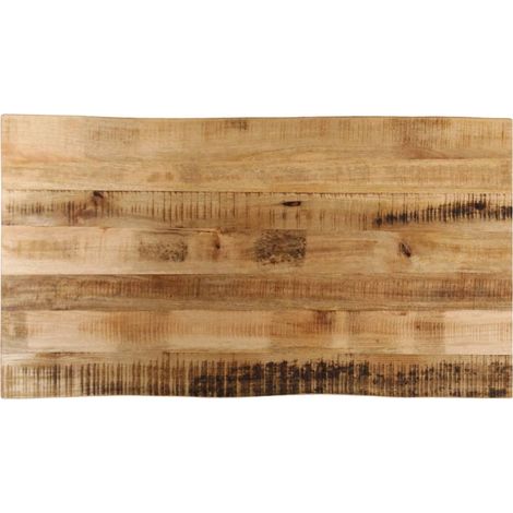 Tischplatte mit Baumkante 110x60x3,8 cm Raues Mango Massivholz