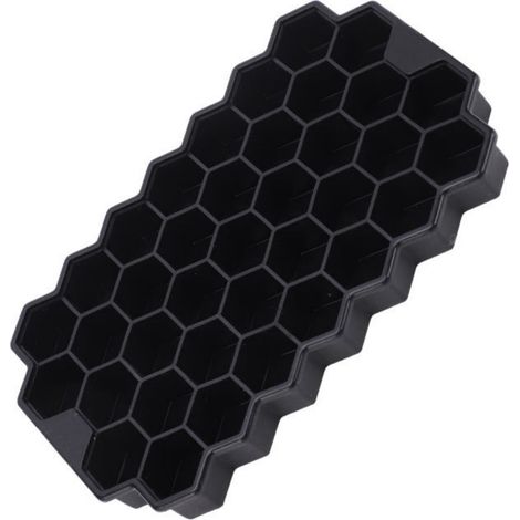Moule A Glace En Silicone - Forme De Glace A Nid D Abeille - Avec Couvercle - 2 Unites - Noir (1/5)