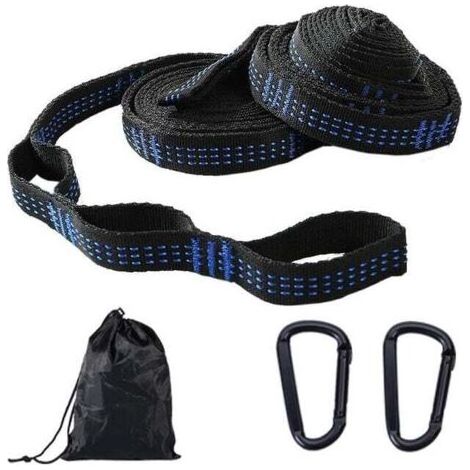 2 Sangles pour Hamac, Fixation Hamac, Sangle hamac Fixation hamac Corde hamac Attache hamac 3m2,5cm, Suspension d'accessoires pour Hamac de Camping avec 2 Mousquetons, avec Sac de Transport (1/4)