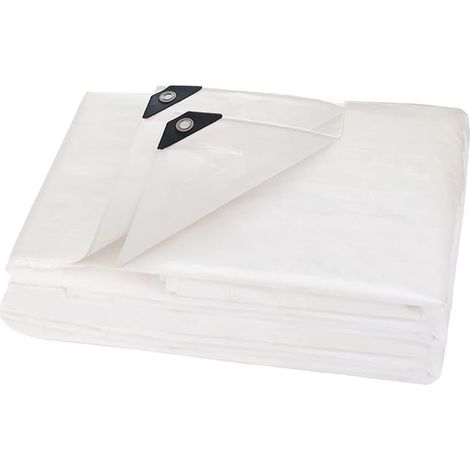3m x 4m White Heavy Duty Tarpaulin Waterproof 260gsm (1/5)
