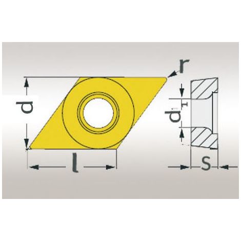Plaquette avec revêtement 35° VNMG160408 - taille 16 - 5 pcs Optimum VNMG160408 (1/2)