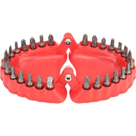 Porte-foret pour prothèse dentaire, organisateur de tournevis, Sculpture 3D, décor de bureau, 28 trous rouge avec embouts (1/5)