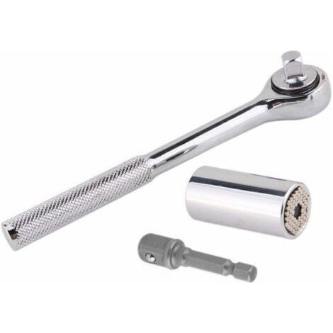 Clé DynamoméTriques,3pcs 7-19mm Clé à Douille Convertisseur de Couple Outil à Main Clé Adaptateur Drill Outil de RéParation