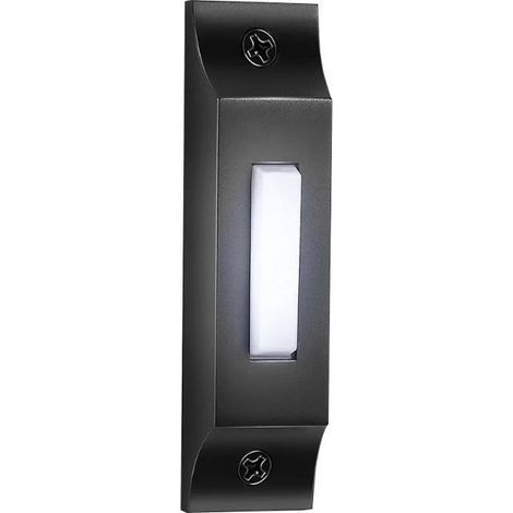 Bouton de sonnette éclairé par LED, boutons-poussoirs muraux en métal robuste et élégant pour la maison, interrupteur universel pour ouvre-porte de garage (noir mat) (1/4)