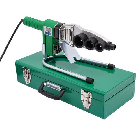 Machine à souder pour tubes 1600W – 25–385°C réglable – kit complet avec boîte à outils – PPR PE PP (1/5)