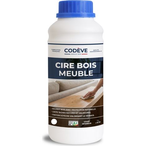 Cire Meubles Bois - 1 L - Codeve Bois - Noyer - Pour L'entretien D'un Meuble, Table, Commode, Buffet Ou Armoire En Bois.