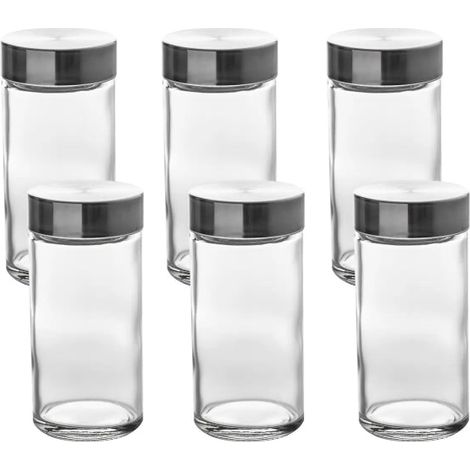 Bocaux à épices en verre transparent TG - Lot de 6