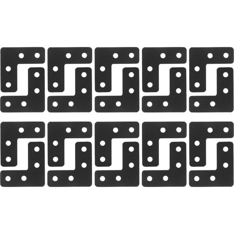 Équerres Épaisses Fixation Robuste Lot de 20 en Acier Inoxydable Noir , Support D'angle 90 Degrés pour Installations Industrielles et Panneaux Mdf (1/5)