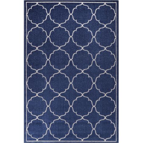 Tapis extérieur kilim 120x170 bleu rectangle KUMA