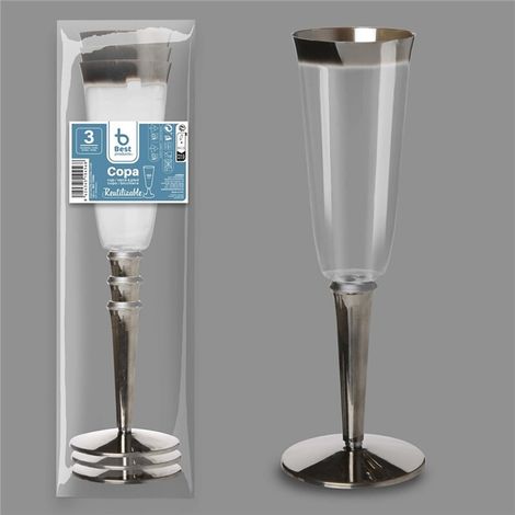 Bicchiere riutilizzabile per Cava, 3 pezzi. Capacità 180 cl