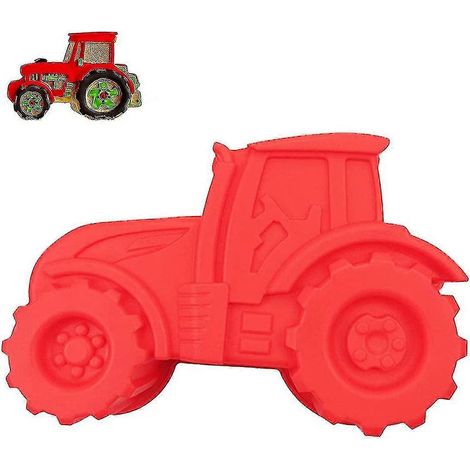 Moule en silicone en forme de tracteur pour gâteau, moule 3D en silicone pour gâteaux, gelées, chocolats et autres préparations culinaires, 1 pièce (1/5)