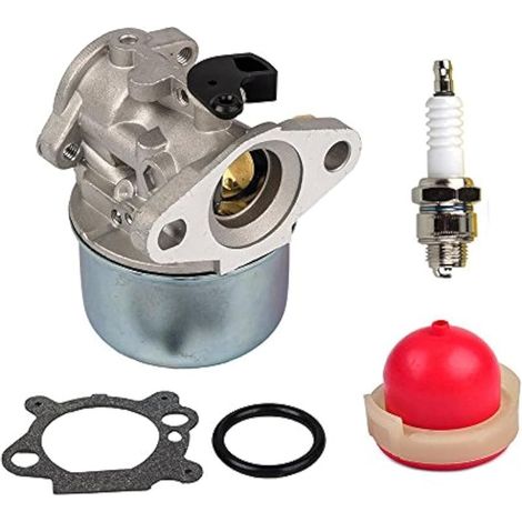 Kit carburateur 799868 avec Ampoule d'amorçage Compatible with Moteurs Briggs & Stratton 4-7HP de Replacement 498170 497586 498254 497314 497347 (1/5)