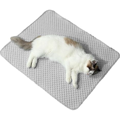 Tappetino rinfrescante estivo per animali domestici, tappetino in seta ghiacciata per cani, cuccia per cani e gatti rinfrescante e dissipante dal calore in estate - grigio (1/5)