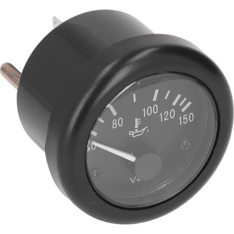 Jauge température huile thermomètre refroidissement 52 mm ABS noir 50-150°C auto 12V kit 1 jauge 2 écrous 2 plaques 1 support 2 accessoires (1/5)