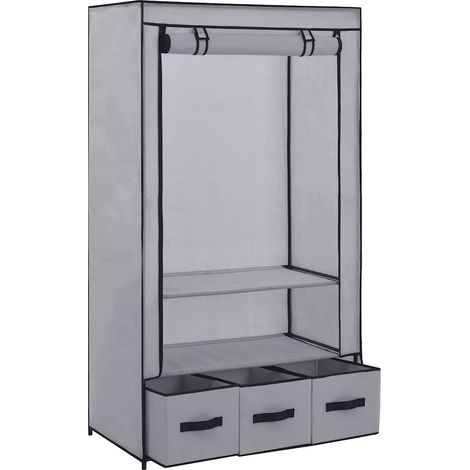 vidaXL Armadio Grigio 87x49x159 cm in Tessuto