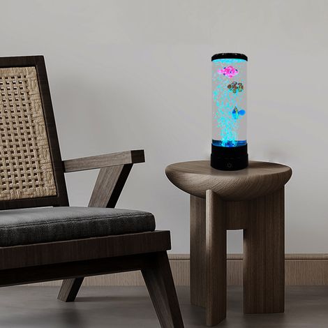 Lampe LED Poisson-Bulle Multicolore, Veilleuse USB Ambiance Chambre à Coucher, Décoration Lumineuse Noir-lsw