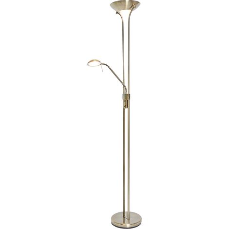 Litecraft Mother and Child LED Floor Lamp 2 Light Uplighter - Antique Brass (1/5)