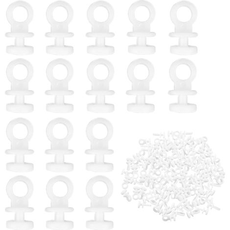 Packung mit 100 weißen Schiebehaken, Zubehör für Fenster- und Türvorhänge (1/5)