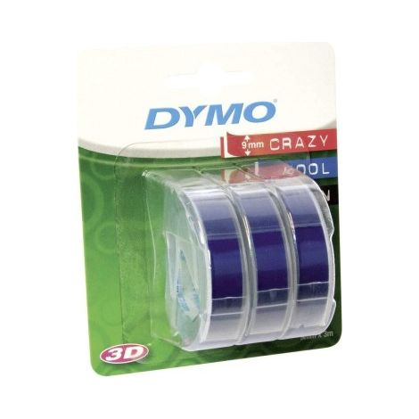 DYMO Beschriftungsband S0847740, 9mm, 3m, schwarz Druck/blau Unterl., 3D, 1 Bli