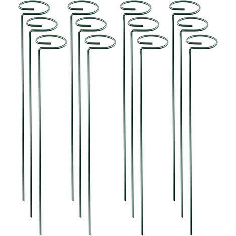 Piquet de Support de plante antirouille, fleur en métal vert foncé pour jardin de cour, 12 pièces (1/5)