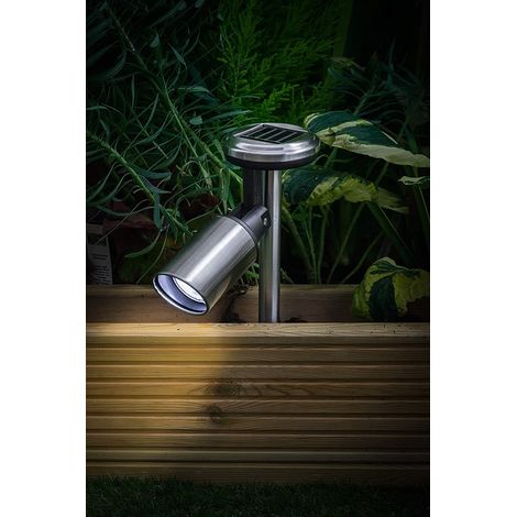 Noma Stainless Steel Silver Spot Pond Path Border Solar Light Garden (1/3)